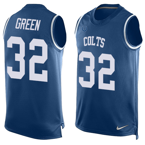 Men's Limited T.J. Green Nike Jersey Royal Blue - #32 Player Name & Number Tank Top NFL Indianapolis Colts